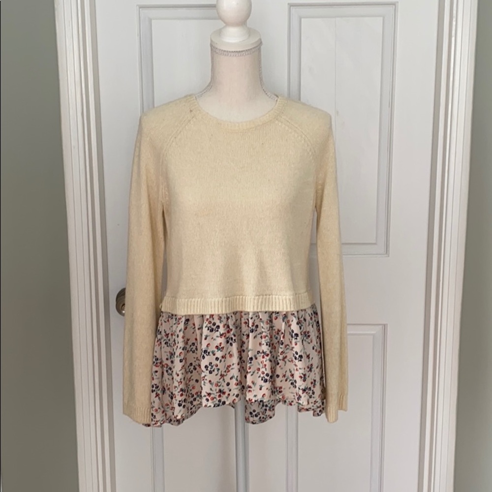 Cream floral sweater